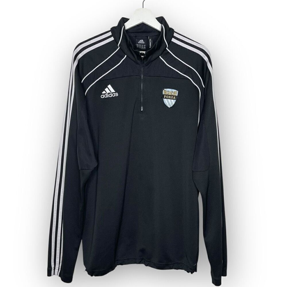 Adidas 1/4 Zip Climacool Pullover Jacket Black White 3 Stripe Forza Logo Mens XL